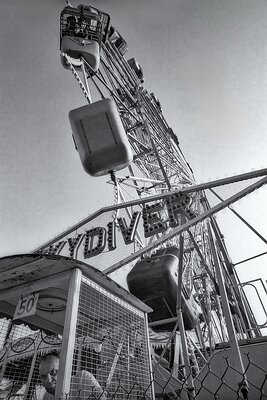 Coney Island Ticketaker and Ferris Wheel-USA