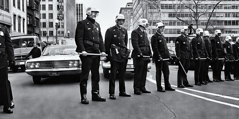 DC Police at Nixon 1968 Inaugaration-USA